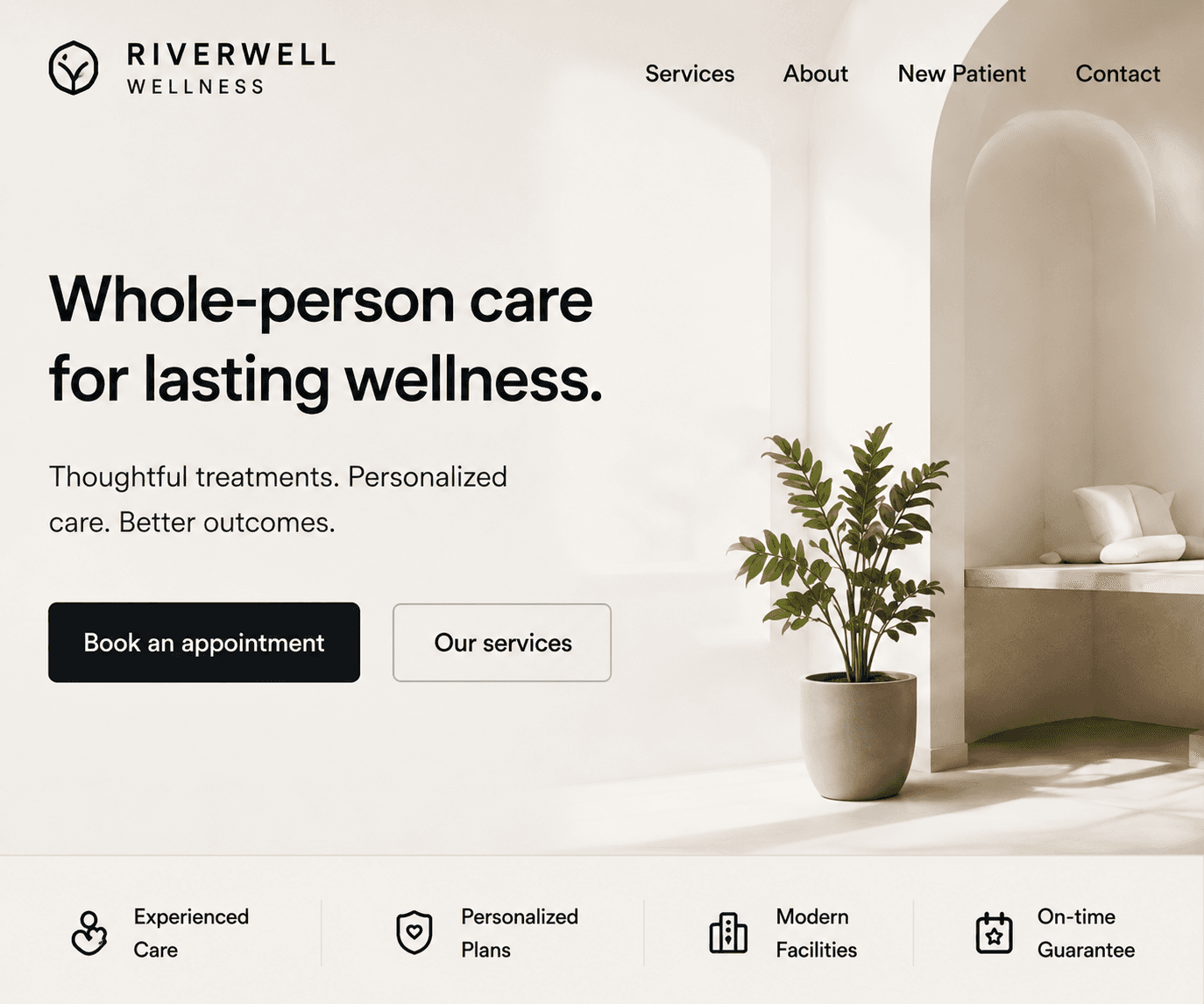 Clinics and wellness website example
