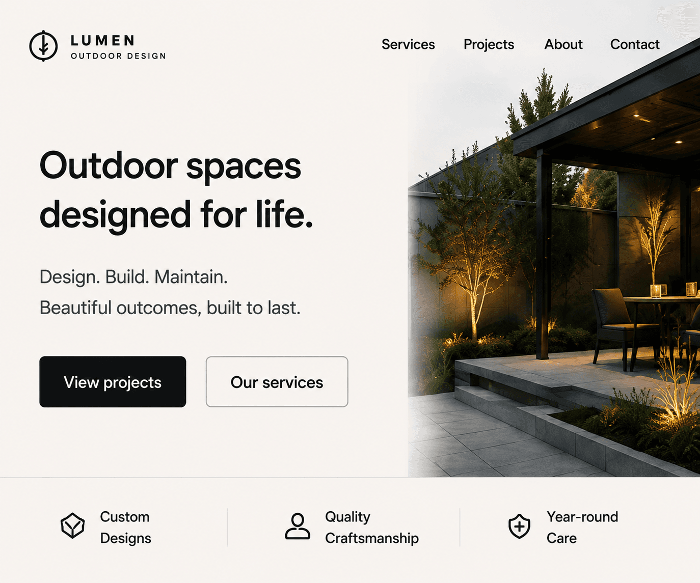 Specialty services website example
